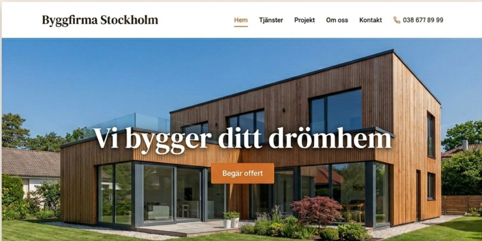 Exempel på hemsida för byggföretag – modern redesign av AiM Studios